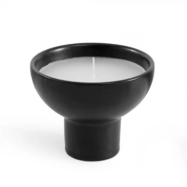 Deiliad Candle Ceramig Gwyrdd gyda Handle
